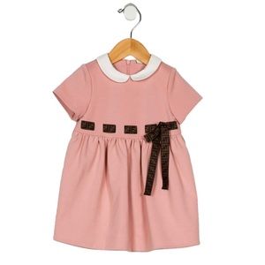 Fendi Girls' Infant Short Sleeve Knee Length Dress